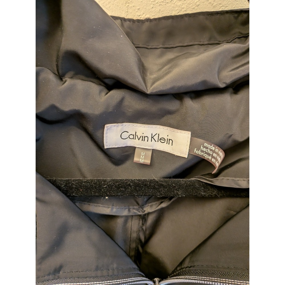 Calvin Klein Women Black Hooded Zip Up‎ Utility Jacket Size Medium